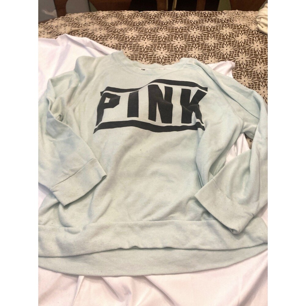 Victoria’s Secret PINK Crewneck Sweatshirt – Mint Green, Size Medium